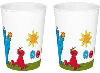 Zdjęcie produktu dla Zestaw 2 kubków do picia dla dzieci z Ulicy Sezamkowej 330 ml