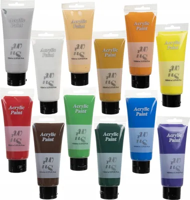 Zdjęcie produktu dla Farby akrylowe, 12 szt. po 100 ml