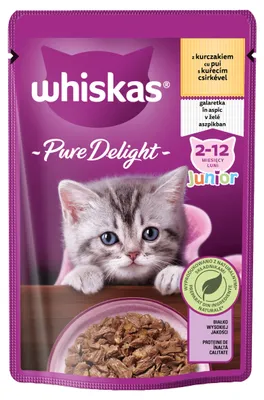 Obrázok produktu pre Whiskas Junior z kurczakiem - mokra karma dla kota w sosie - 85 g