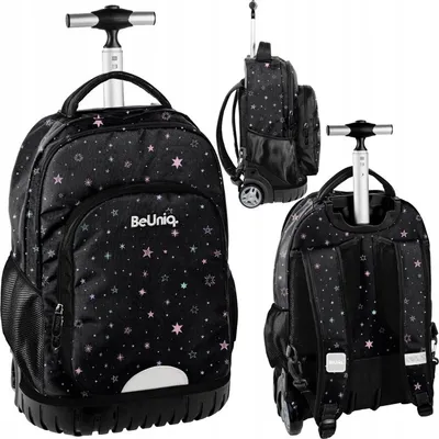 Produktbild von Rucksacktrolley Schultrolley Schulrucksack Schulranzen Rucksack auf Rädern; Sterne