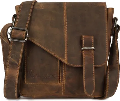 Produktbild von Herren Leder Umhängetasche, klein, elegant, braun, Beltimore