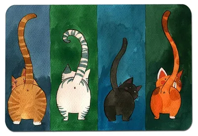 Fußmatte Katzenmotiv 45x70 cm rutschfest Innen Außen