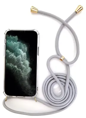 Produktbild von Handyhülle mit Band Kette Kordel zum Umhängen / Umhängehülle für diverse Xiaomi Modelle Xiaomi Mi 11 i Grau / Gold