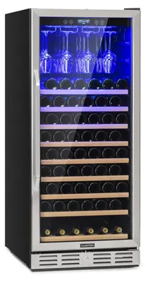 Zdjęcie produktu dla KlarsteinVinovilla 127, chłodziarka do wina, pojemna, 331 l, 127 butelek, szklane drzwi, stal szlachetna