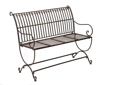 Produktbild von Nostalgie Gartenbank Metall Eisen antik Stil Gartenmöbel Garten Bank Eisenmöbel