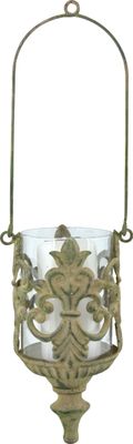 Esschert Design Aged Metal Grün Hängelaterne; AM94; 12,8x10,8x42,0 cm