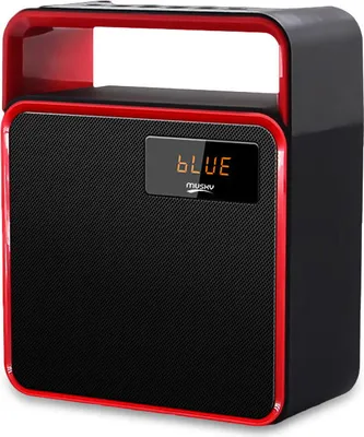 Productafbeelding van Musky DY31K Bluetooth-speakerklok, draadloze, draagbare speler met LED-tijdweergave, handsfree bellen, FM-radio - rood