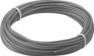 Produktbild von Kupferlitze isoliert, 10 m, grau einadriges Kupferkabel, mehrdrähtig (18x 0,1 mm)