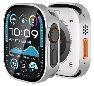 Image de Étui pour smartwatch + verre de protection 9H pour Apple Watch Ultra 2 / 1 49 mm en aluminium