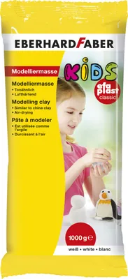 Produktbild von Eberhard Faber EFA Plast, Modellierton, Weiß, Kind, 1 Stück(e), 1 Farben, Junge/Mädchen