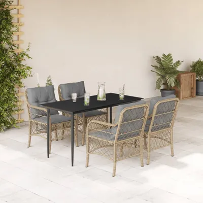 Zdjęcie produktu dla Maison Exclusive - 5-cz. zestaw mebli ogrodowych z poduszkami, mieszany beż