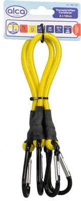Produktbild von alca® Gepäckspanner mit Karabiner 2 Stk. 40cm gelb Spanngurte Expander mit Haken verstellbar & dehnbar - für Auto, Fahrrad, Motorrad, Möbel & Transport