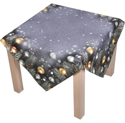 Obrázek produktu pro Vánoční ubrus Jehličí a baňky 85x85 cm
