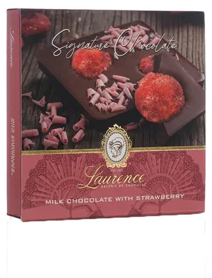 Image de Chocolat au lait artisanal aux fraises Laurence, 100 g