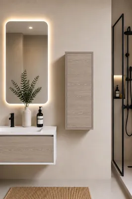 ORIGEN BATH FLORENCIA Badschrank 35x25x70 cm, 1 Tür, Smoky-Eiche