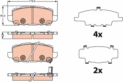 Produktbild von TRW Bremsbeläge Satz Hinten für HONDA HR-V (RU) GDB2279