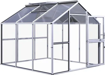 Produktbild von KGT Gewächshaus "Novum III" pressblank 8,4 m² 4 mm ESG, 10 mm HKP