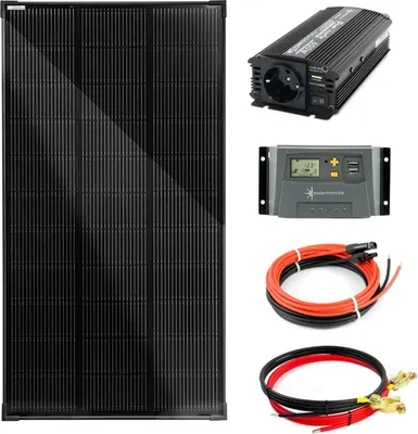 Produktbild von Komplettset 1x120 Watt Solarmodul 1070x580 NM600 Watt Wandler 10A Laderegler Photovoltaik Inselanlag