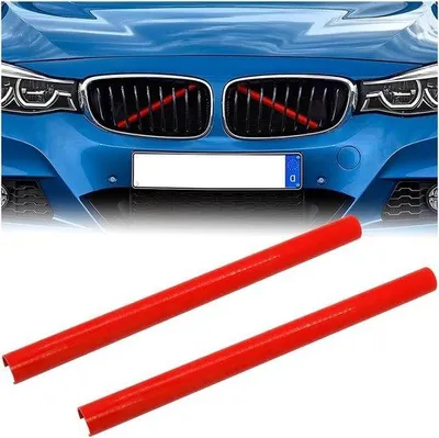 Produktbild von Frontgitter-Einsätze – Rot – Sportlicher Stil – Ziergitter für den Kühler – 2er-Set – Passend für BMW F20, F21, F30, F31.