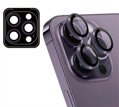 Imagen del producto de Protector de cámara de cristal paquete de 2 para Apple iPhone 14 Pro (Max) - Morado