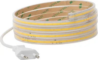 Produktbild von LED-Streifen Dimmbar 220V COB Selbstgleichrichtend 320 LED/m 14W/m 1120lm/m SILICONE FLEX 10mm Schnitt 25cm IP65 nach Maß 3000K Warmweiß 15 m
