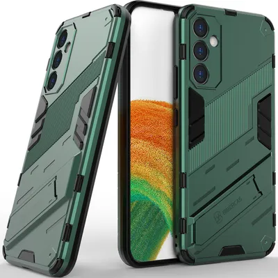 Produktbild von Armor Hülle für Samsung Galaxy A34, Hybrid PC TPU Bumper Stoßfestes Schutzhülle mit Standfunktion Grün