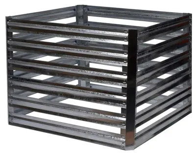 Immagine prodotto di Compostiera da giardino - 550 litri - Metallo zincato - Argento - Per giardino e cucina