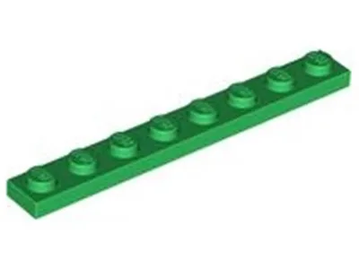 Imagen del producto de Lego® Placa 1x8 (3460) - 10 unidades, color verde