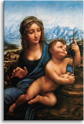 Zdjęcie produktu dla Reprodukcja Leonardo da Vinci Obrazy na płótnie Madonna z kądzielą 60x90
