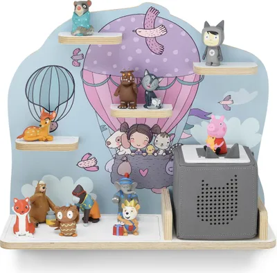 Produktbild von stadtecken® Kinder Regal für Musikbox I Geeignet für die Toniebox und Tonies I Hörspiel I zum Aufstellen oder Aufhängen I Motiv Oben, mittel