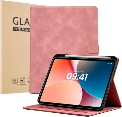 Produktbild von LBH Tablet Schutzhülle + 2x 9H Display Glas für Apple iPad Air 6. Gen 11 Zoll Cover Case Schutz Tablet Farbe: Rosa
