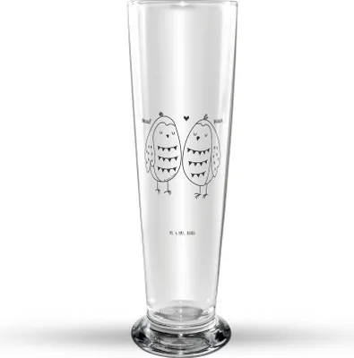 Produktbild von Mr. & Mrs. Panda Bierglas Eulen Liebe - Transparent - Geschenk, Eule, Pärchen, Freund, Bier Glas, Glasbierglas, Bierbecher, Trinkglas, Glasbecher