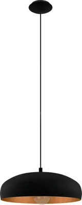 Produktbild von MOGANO 1 Hängeleuchte Hängelampe Pendellampe Pendelleuchte - H110 x Ø40 cm - schwarz, kupfer - 1X60W exkl. - IP20