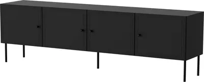 Image de Piode - Meuble TV, 201x40x60h cm Noir, une Étagère
