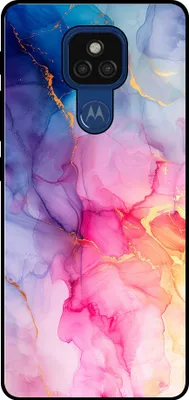 Obrázok produktu pre Smartphonica Puzdro na telefón vhodné pre Motorola Moto E7 Plus / G9 Play s mramorovou potlačou - TPU zadný kryt puzdro mramorový dizajn - Rainbow