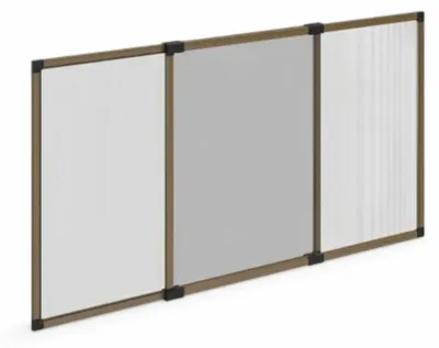 Obrázek produktu pro Síť proti hmyzu z vlákna s rámem z bronzového hliníku a šedou síťovinou – 75 x 50 cm (v)