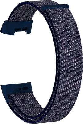 Produktbild von Für Fitbit Charge 3 + 4 Armband Ersatzband Nylon Fitness Sport atmungsaktiv Klettverschluss Damen Herren dunkelblau