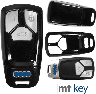 Produktbild von Auto Schlüssel Kunststoff Hülle ABS Plastik Schutz Cover Schwarz kompatibel mit Audi A4 A5 A6 A7 TT Q2 Q5 Q7 A8 Q8 KEYLESS SMARTKEY
