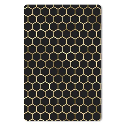Produktbild von MuchoWow® Mauspad Mousepad Muster - Sechseck - Gold 18x27 cm - Mousepads - Maus Mat - Pad - Mausunterlage