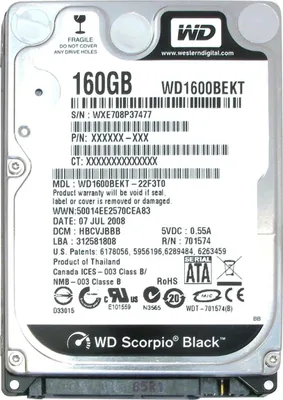 Immagine prodotto di Hard Disk 160gb Western Digital Sata 2,5" Wd1600bekt Interno Notebook Laptop