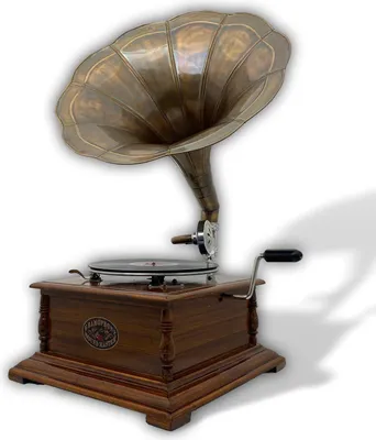 Produktbild von Grammophon Gramophone Dekoration Trichter Grammofon Messing Antik-Stil X03