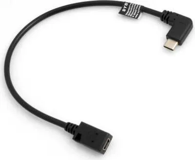 Produktbild von SYSTEM-S USB 3.1 Typ C (male) 90° Winkel zu Mini USB (female) Datenkabel Ladekabel Adapter Kabel Verlängerung ca. 27 cm