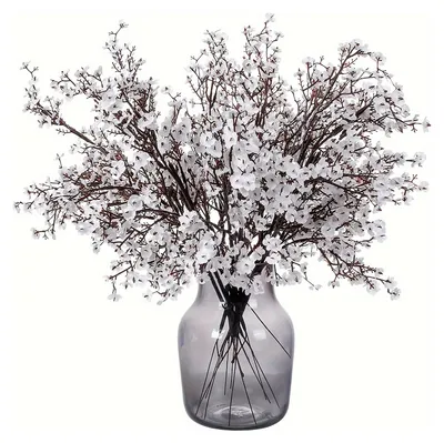 Produktbild von Künstliches Schleierkraut, 5 Zweige, realistische Seidenblume, Dekoration für Zuhause, Büro, Hochzeit, Party, drinnen und draußen