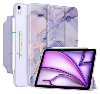 Produktbild von Fintie Hülle für iPad Air 11 Zoll (M4/M3/M2, 2026/2025/2024), iPad Air 5/4 Gen Case (10,9 Zoll, 2022/2020) - [Magnetverschluss] Leichte Standhülle mit Durchscheinend Mattierter Rückseite, LilaMarmor