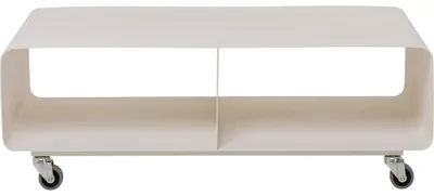 Lowboard Lounge M, creme, Metall, 90x30x42 cm, mit Rollen