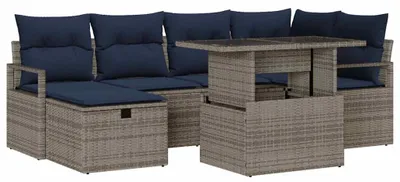 Produktbild von vidaXL Gartensofa-set 7 stk. Poly-Rattan