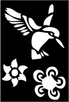 Produktbild von Tattoo Schablone Kolibri und Blume 263 009