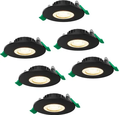 Image de HOFTRONIC - Spot LED encastrable 6W 570lm IP44 Noir Dimmable CCT 2700K/4000K/6000K