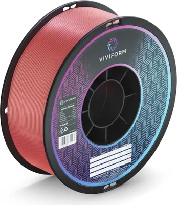 Produktbild von Viviform PLA Filament für 3D Drucker, 1kg Rolle, Durchmesser 1,75mm +/- 0,03mm, Rot Transparent