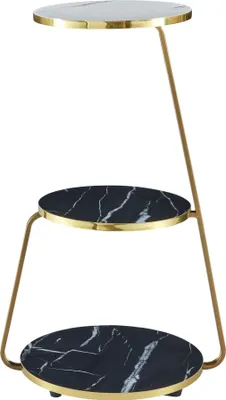 Produktbild von Beistelltisch 'Sipoo' 74x46x37cm Marmoroptik Schwarz / Marmoroptik Weiß